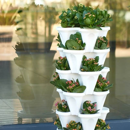 Stackable Tower Planters for Vertical Gardening