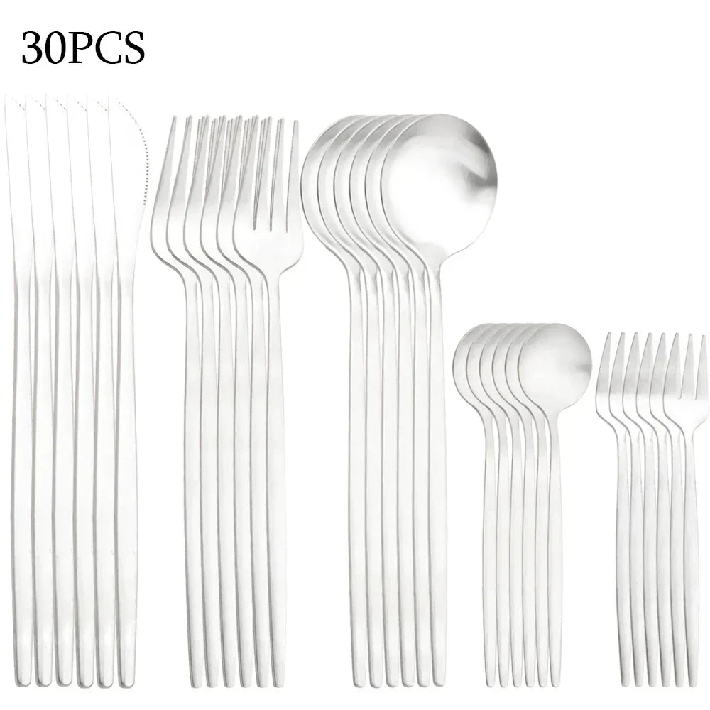 30-Piece Cutlery Set - Elegant Dining Utensils Collection