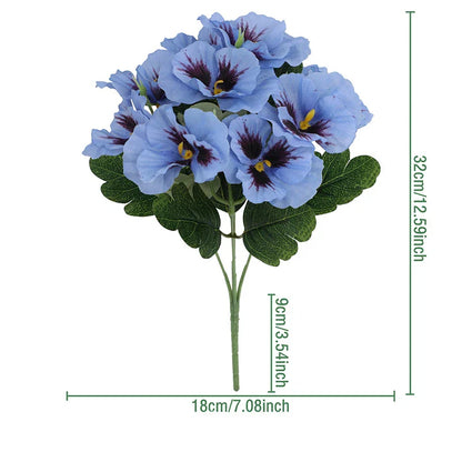 Artificial Pansies - 5 Stems for Wedding & Party Decorations