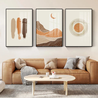 Serene Geometric Landscape Canvas Art for Chic Home Decor