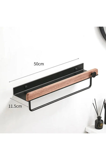 Wooden Wall Shelf with Accent Design