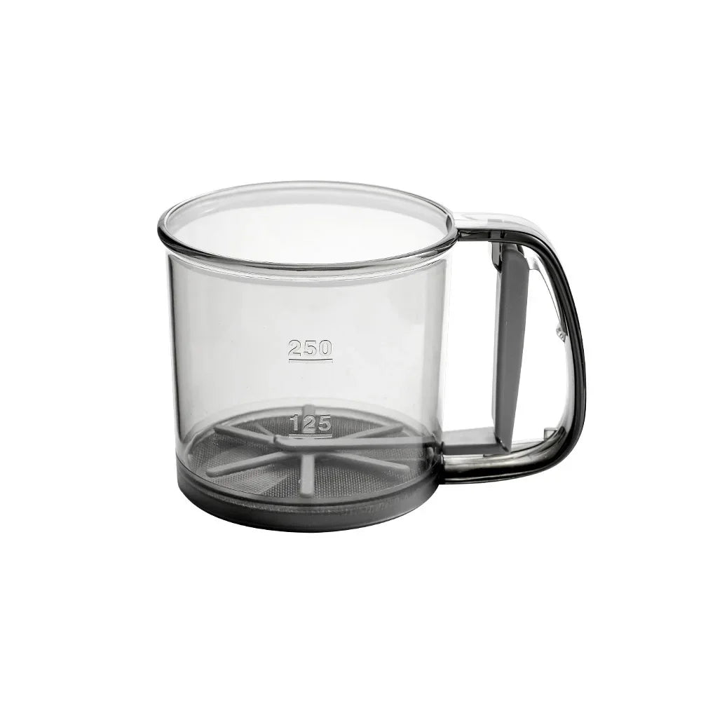 Flour Sifter with One-Hand Operation | Fine Mesh | BPA-Free | 250ml for Flour & Powdered Sugar