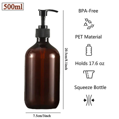 3-Piece Refillable Dispenser Set in Amber Color