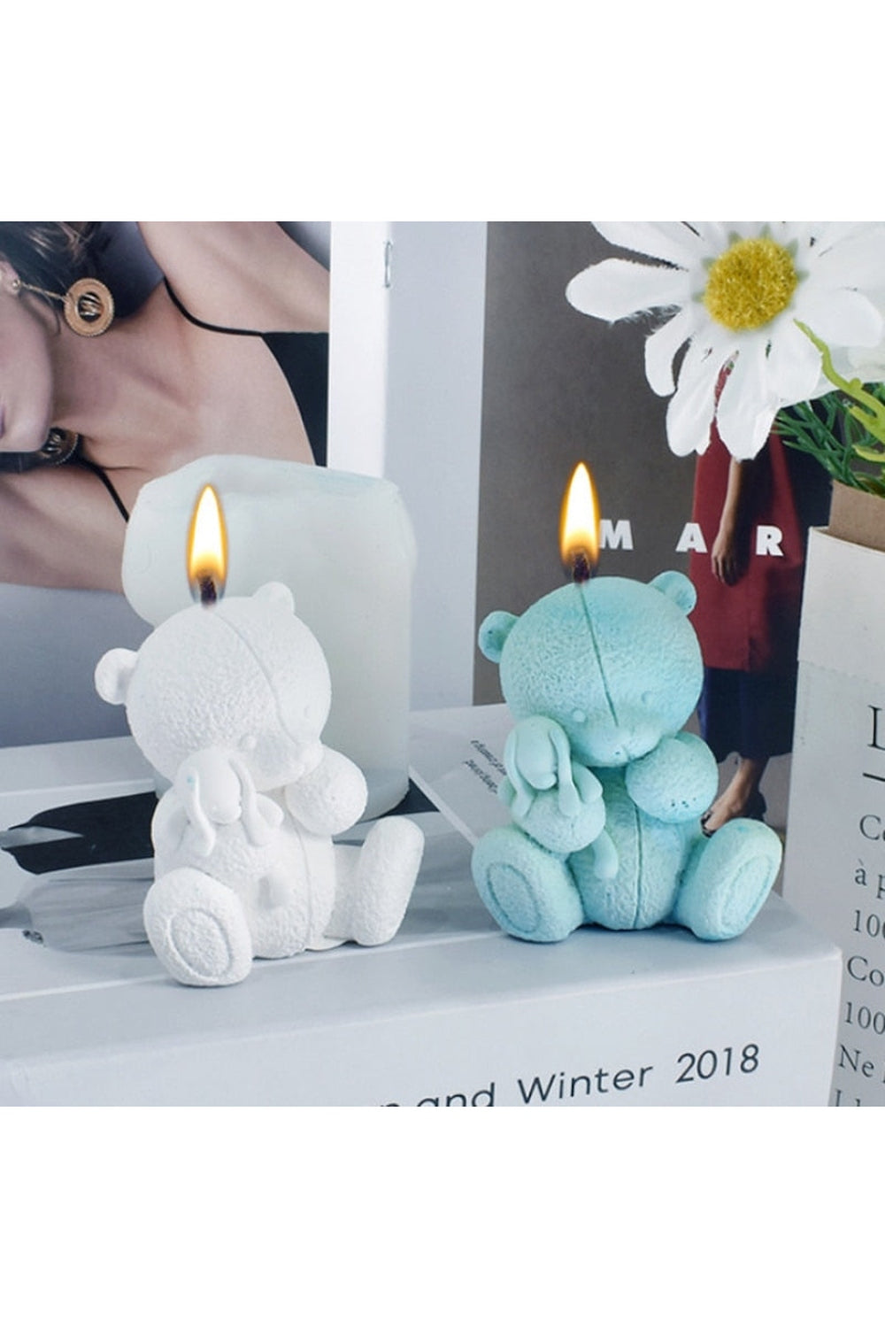Teddy Bear Candle Mould for Crafting