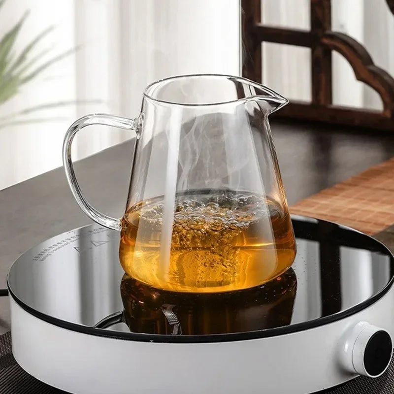 Heat-Resistant Glass Teapot 450ml-950ml with Stainless Steel Infuser for Kung Fu Tea, Puer and Oolong
