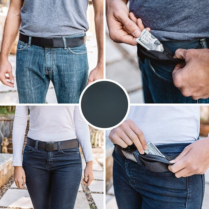 Travel Belt Wallet with Hidden Anti-Theft Design