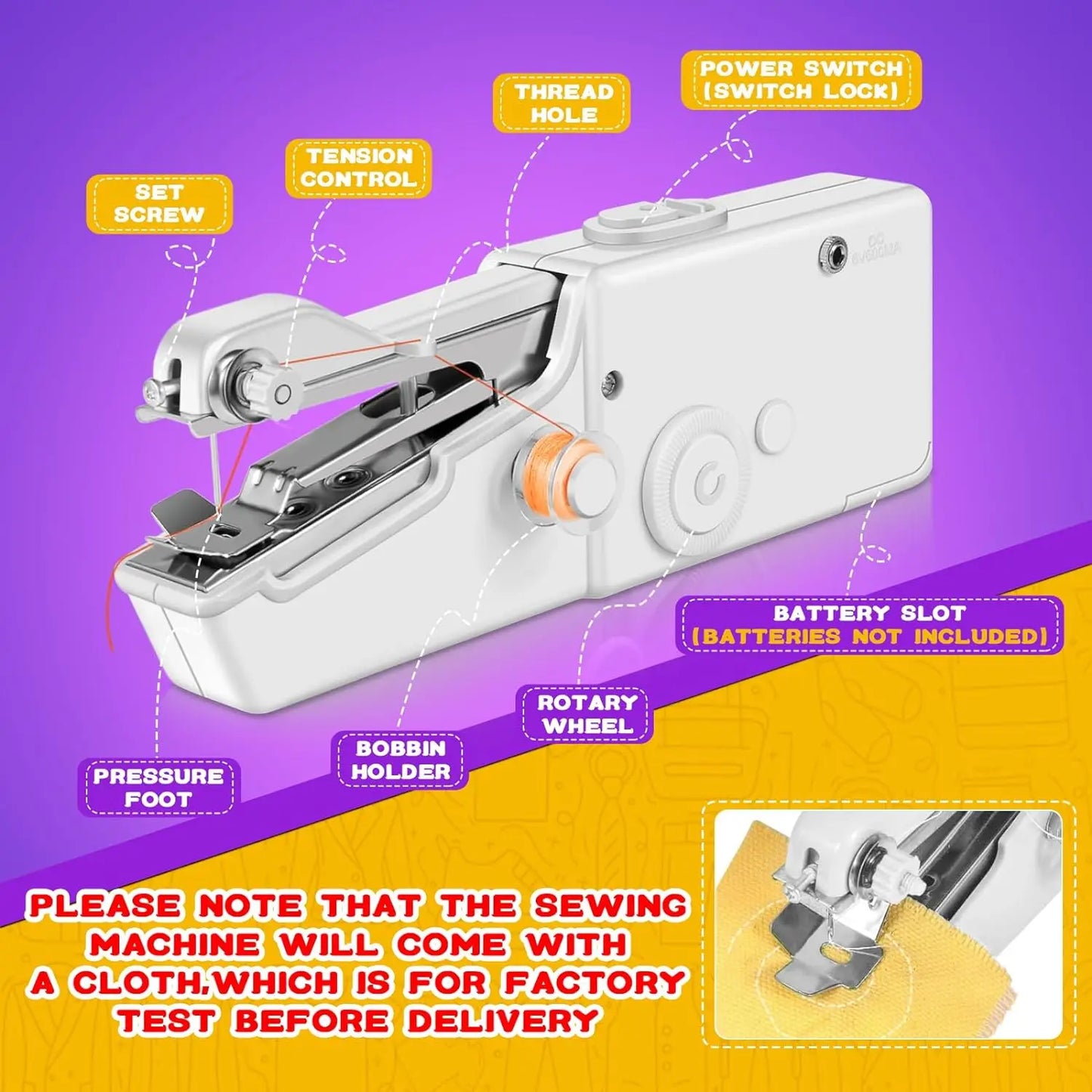 Compact and Portable Mini Sewing Machine for Repairs and DIY Projects