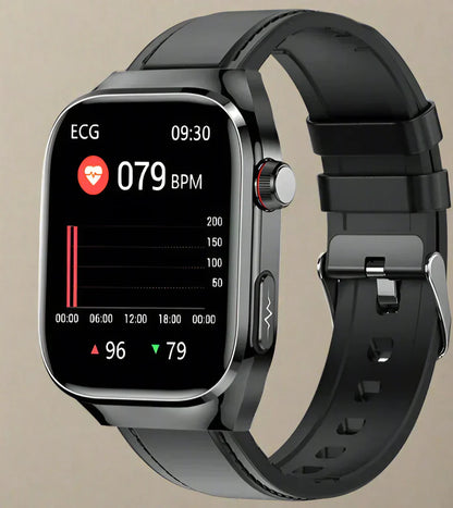 Health Smartwatch with Blood Sugar, Uric Acid, ECG+PPG, and Bluetooth Call