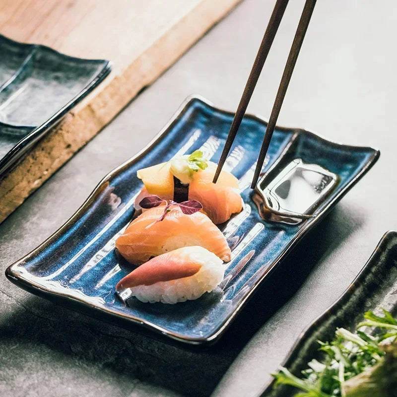 White Porcelain Serving Dish – Handmade Ceramic Sushi Plate