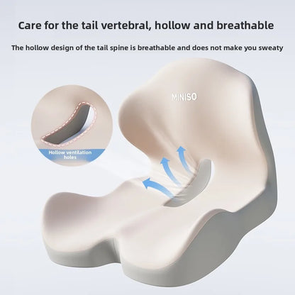 Office and Car Cushion with Back Support – 17.3 x 16.5 x 12.6-Inch Memory Foam