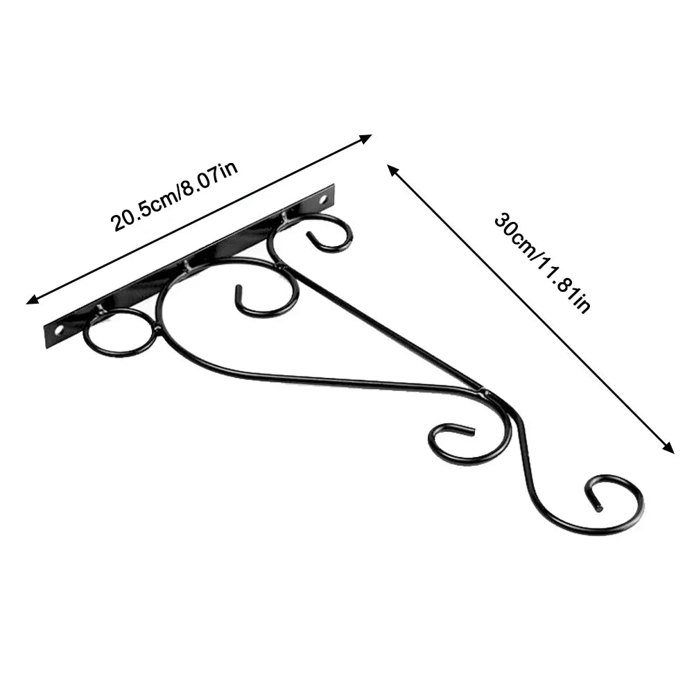 Heavy-Duty Metal Wall Hooks for Plant Hanging | Black Coated | Ideal for Lanterns & Baskets