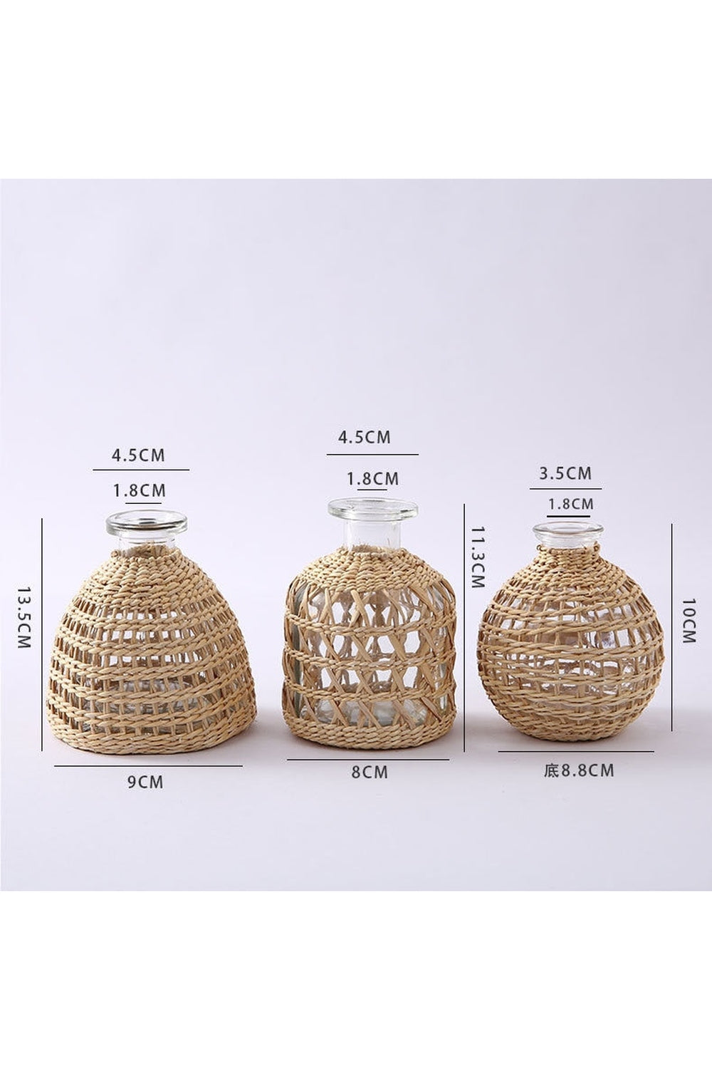 Glass Vases in Rattan Design | Taalita Collection