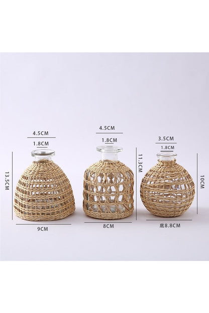 Glass Vases in Rattan Design | Taalita Collection