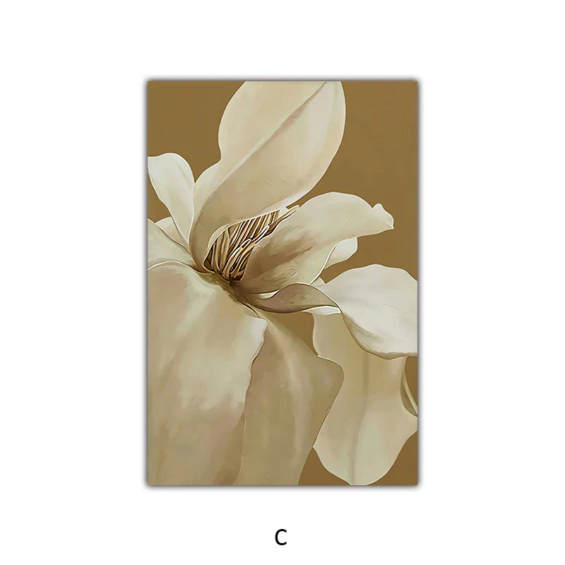 Modern Botanical Canvas Prints - Large Abstract Floral Art for Home Decor