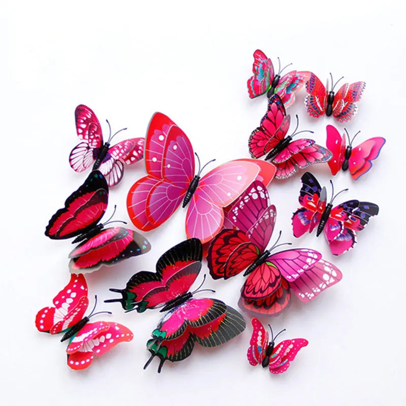 Magnetic 3D Butterfly Wall Stickers Set | 12 Pieces | Double Layered