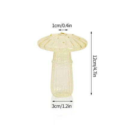 Mushroom-Shaped Glass Vase for Hydroponics | Decorative Table Terrarium