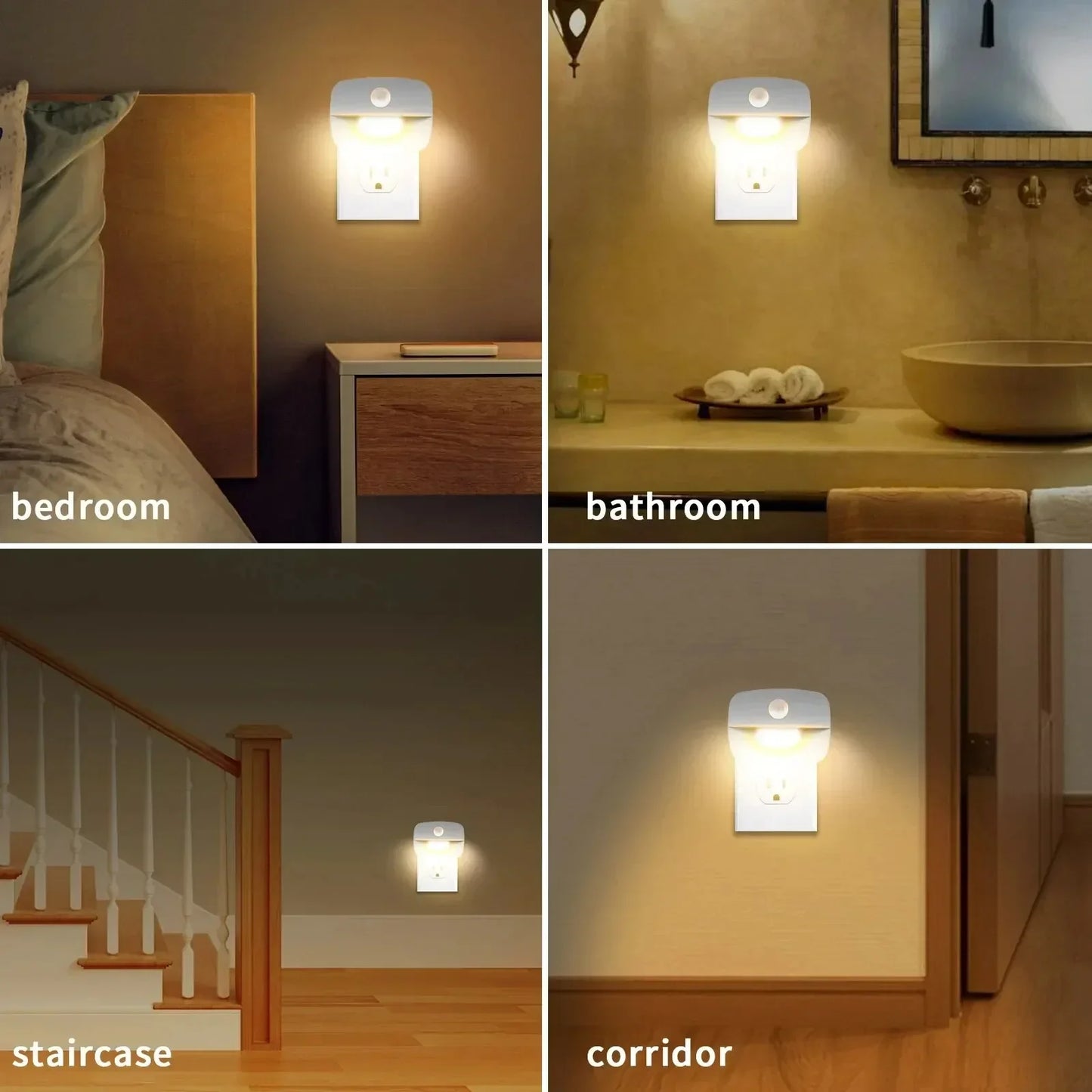 LED Night Light with Motion & Twilight Sensor | Dimmable & Energy Efficient | Warm/Cool White