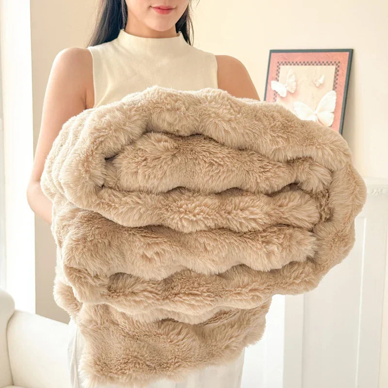 Extra Thick Double Layer Soft Plush Blanket – Easy Care