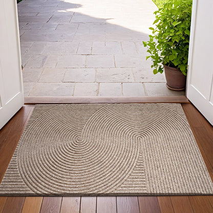 3D Groove Door Mat Made of Durable Polyester with Non-Slip Backing for Indoor and Outdoor Use