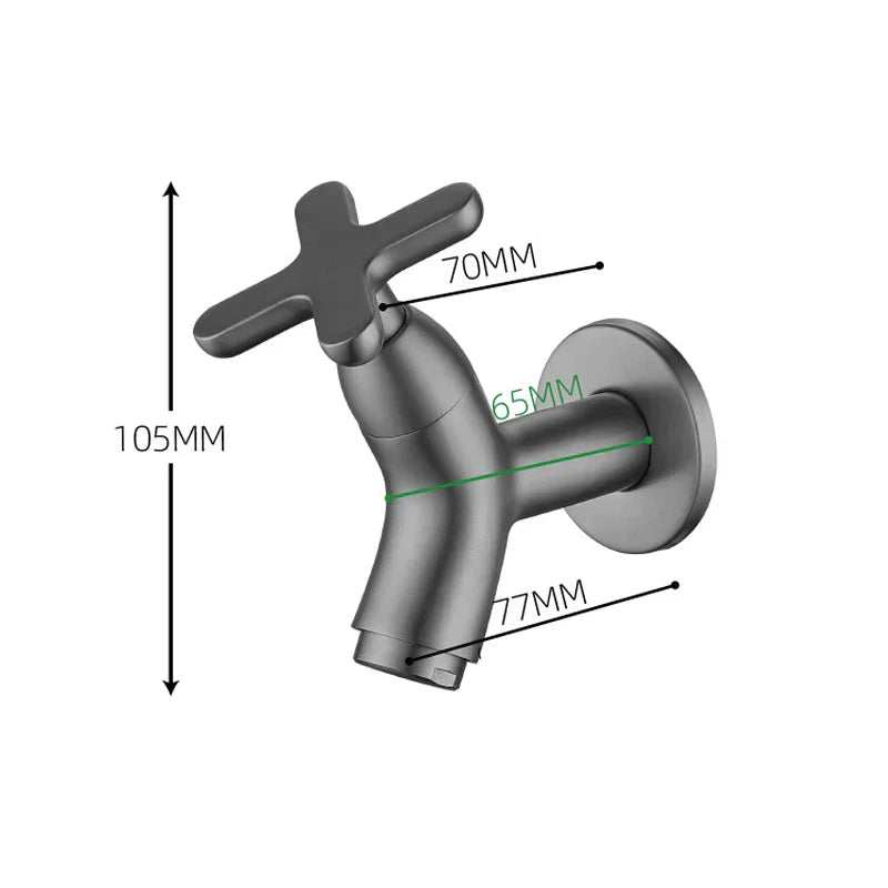 Solid Brass Wall-Mounted Cold Water Faucet