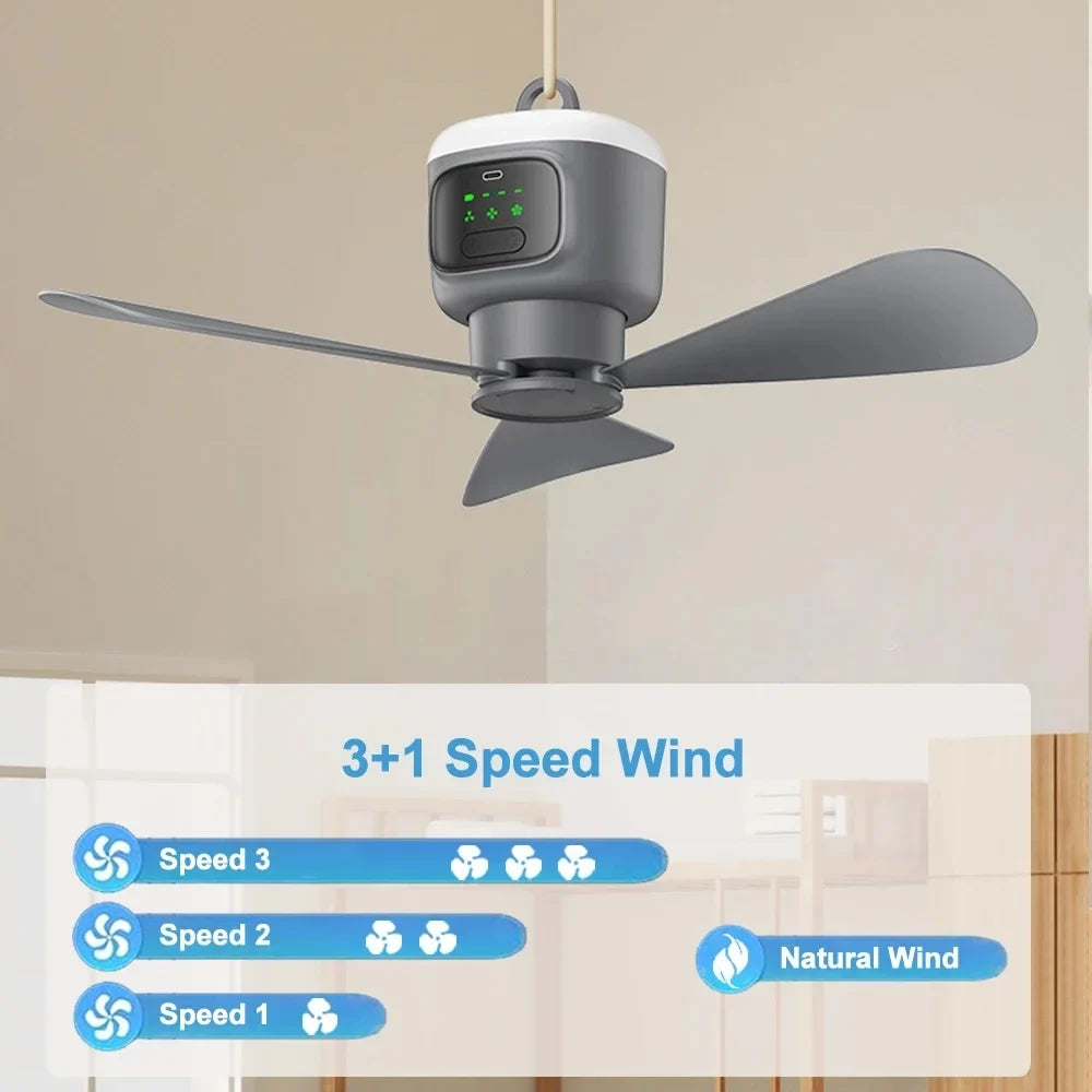 12000mAh Outdoor Camping Fan – Portable Ceiling Air Circulator and Cooler