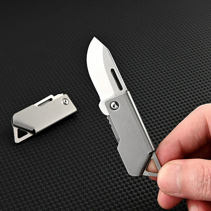 Compact Stainless Steel Folding Knife – Portable EDC for Camping and Survival