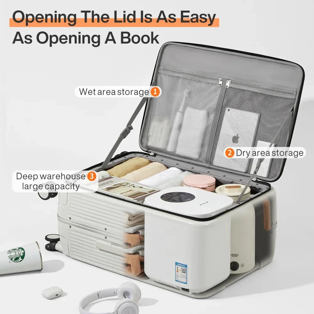 Lightweight Aluminum Travel Suitcase with USB Charging Port