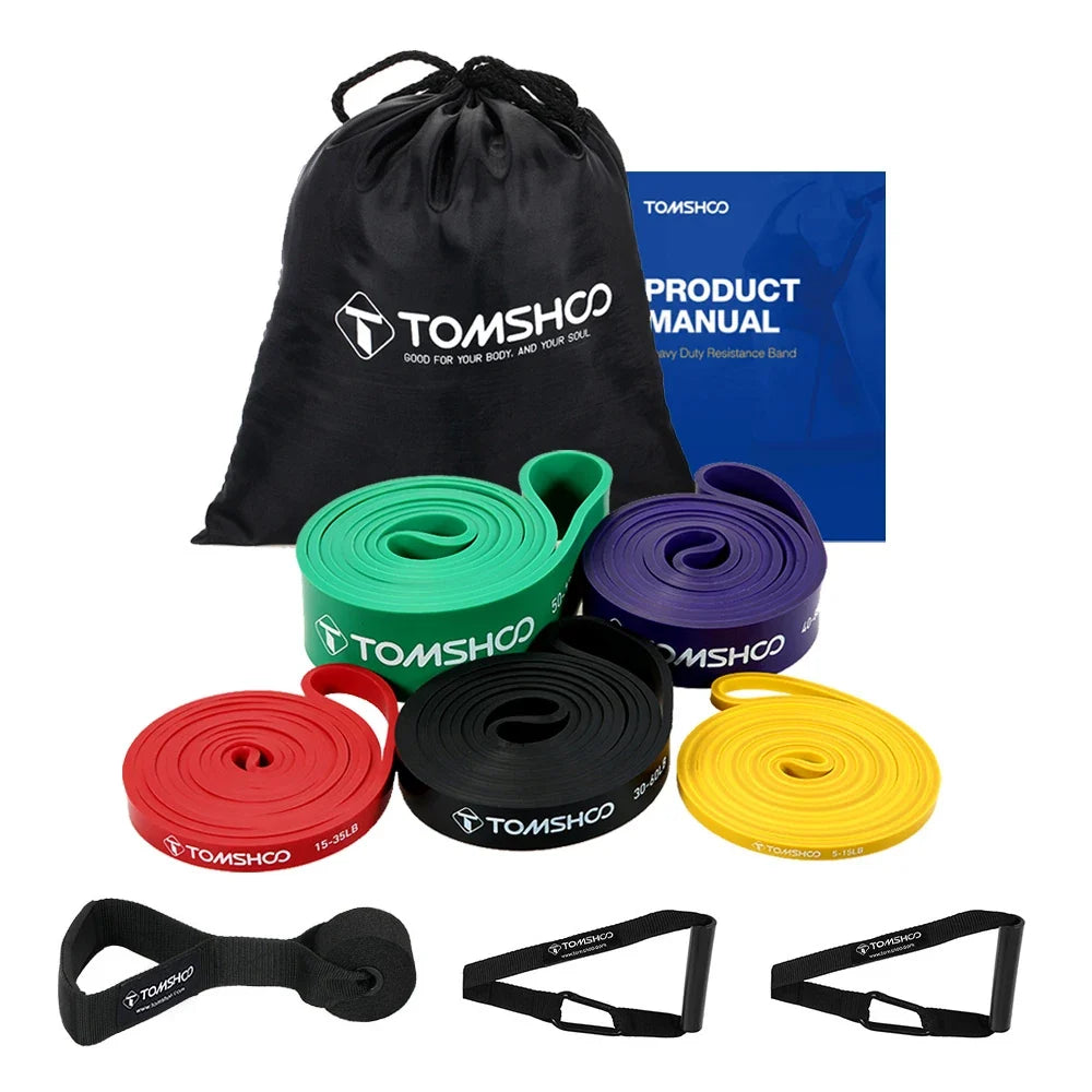 Portable Home Workout Kit with Resistance Bands – 5 Levels (5–125 LB), Handles, Door Anchor & Carry Bag