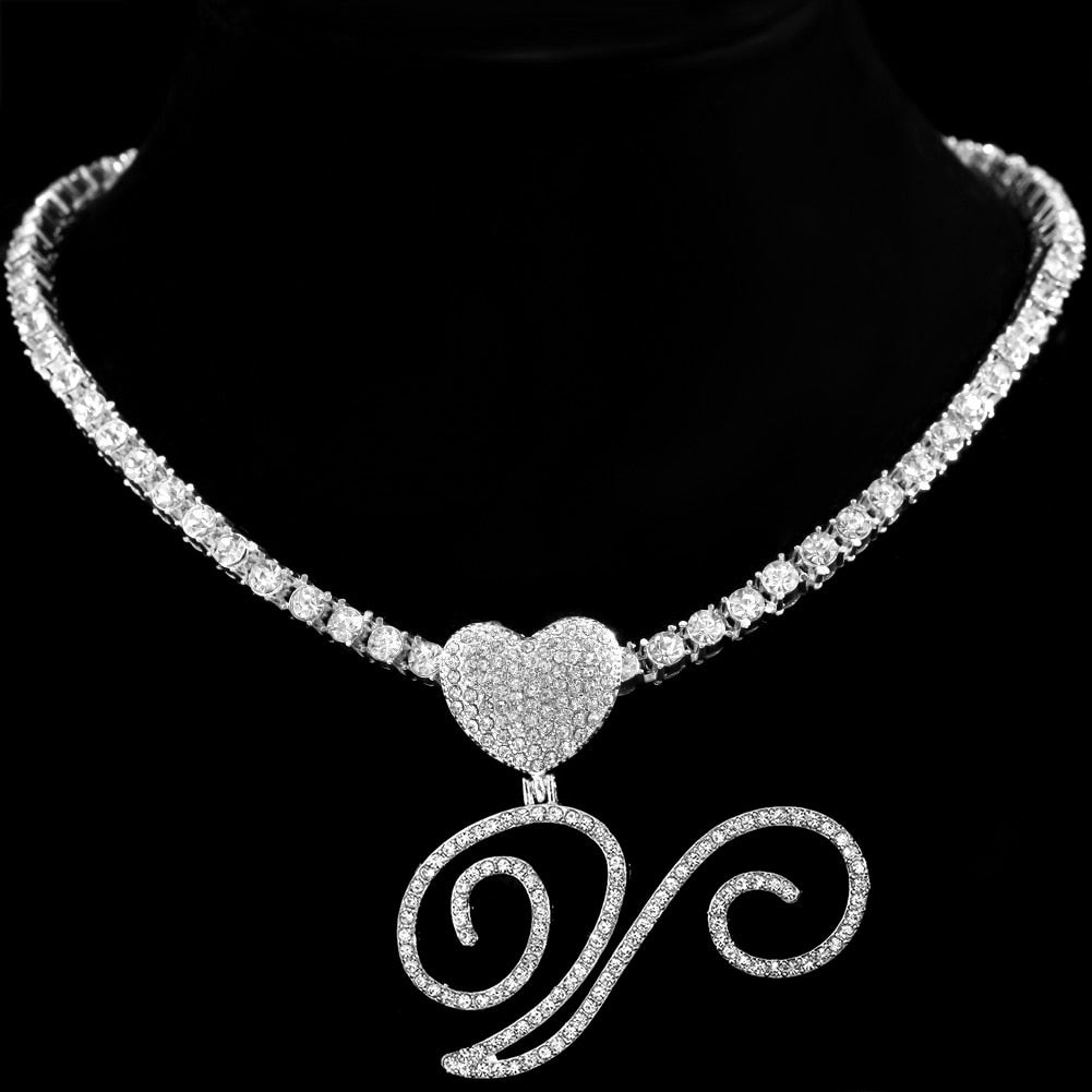 Personalized Crystal Heart Pendant Necklace
