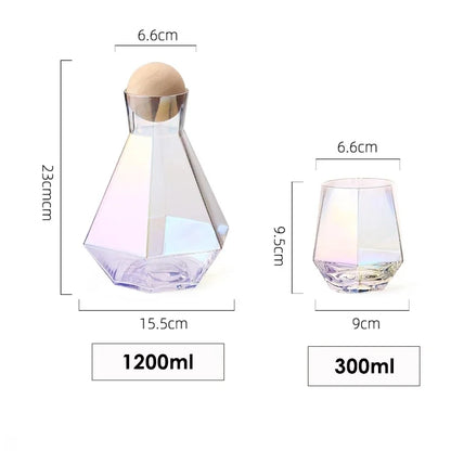 Drinkware Set with Diamond Design – Jug and Tumblers