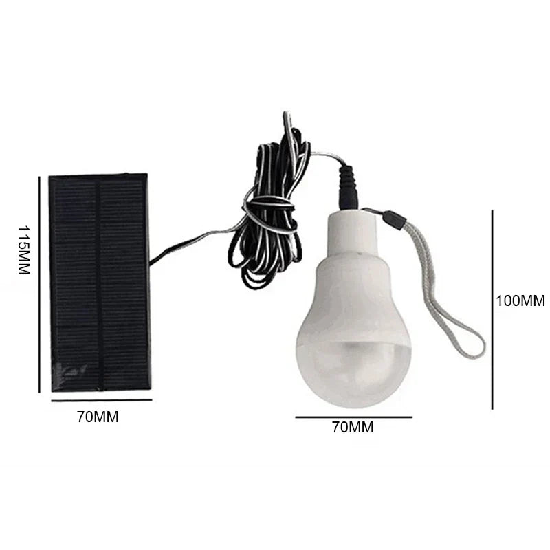 Rechargeable Solar Panel Camping Light | Portable Hook Lamp for Outdoor & Garden with Solar-LED Bulb
