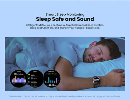 Smartwatch with 1.58" AMOLED Screen, Bluetooth Calling, 100+ Sports Modes & 24-Hour Health Tracking