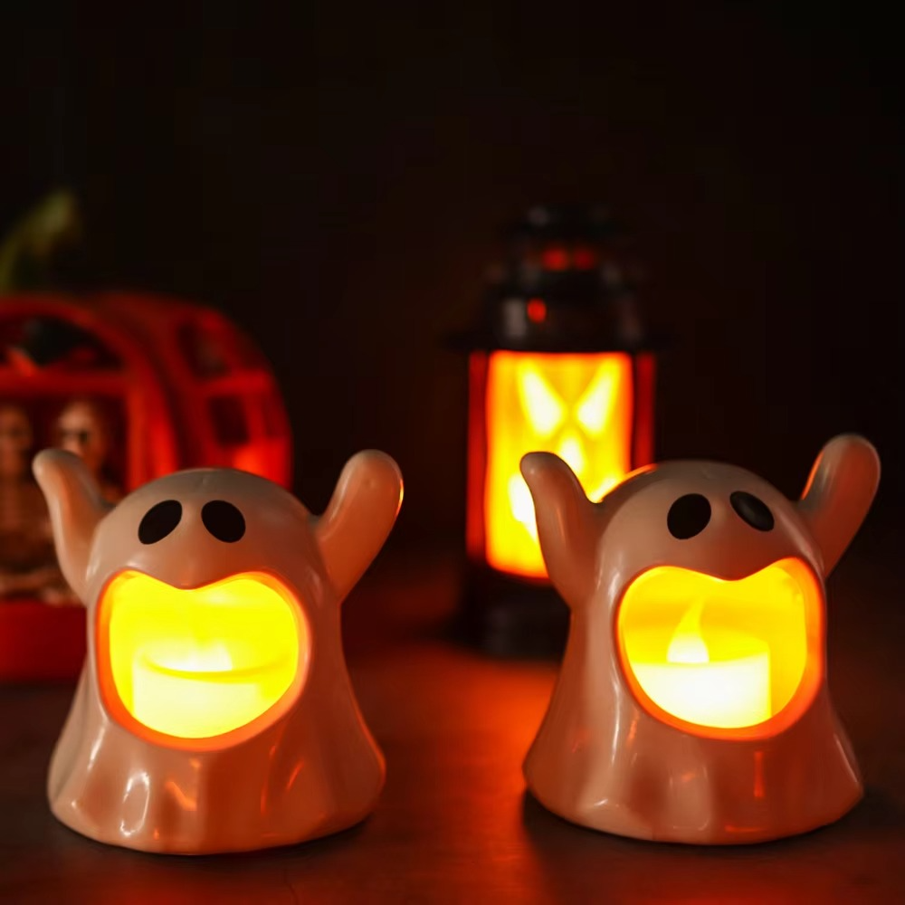 LED Halloween Ghost Lamp – Battery-Powered Light Decoration