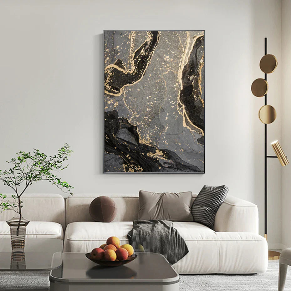 Elegant Liquid Marble Art Canvas for Contemporary Spaces