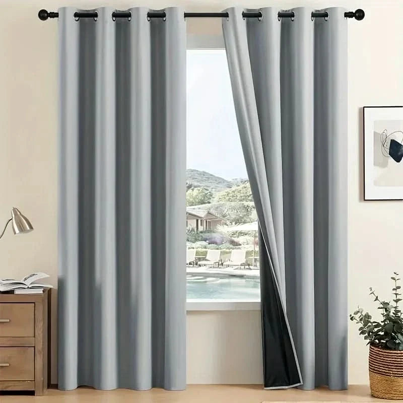 Thermal Lined 100% Blackout Curtains for Privacy and Comfort - Modern Design