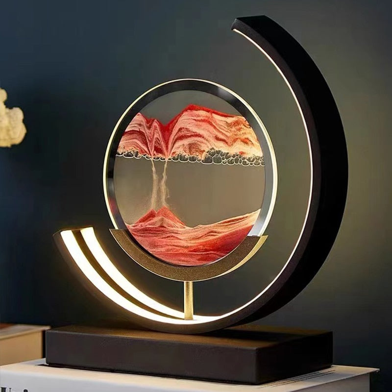 LED Desk Lamp with Moving Sand Scene – Sandlight Design