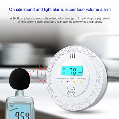 Wireless CO and Smoke Detector with LCD Display and Alarm