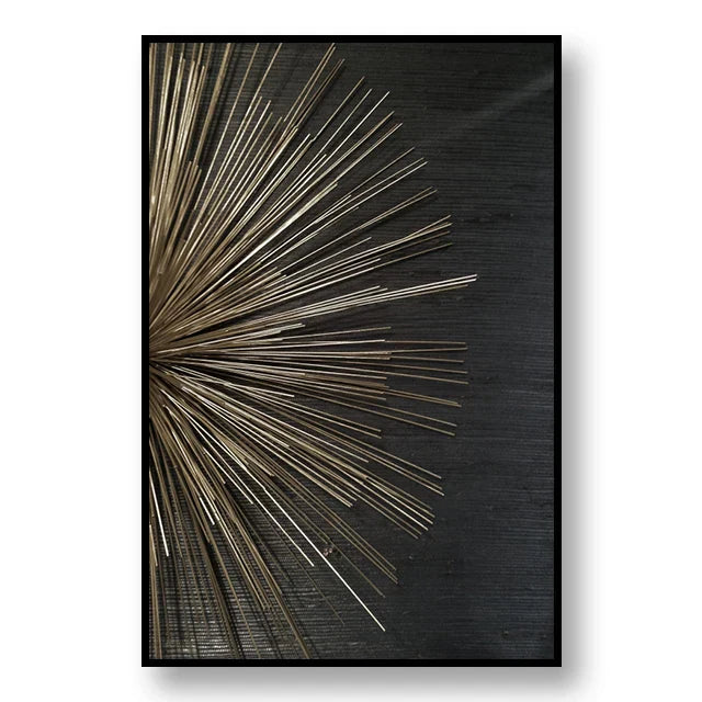 Sophisticated Black and Gold Tree Ring Canvas Art for Home