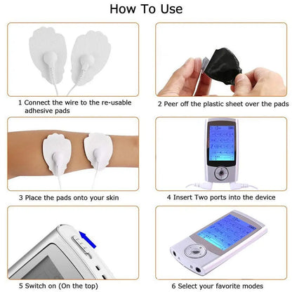 Rechargeable Muscle Stimulator with Dual-Channel TENS & EMS – 16 Modes, 10 Intensities