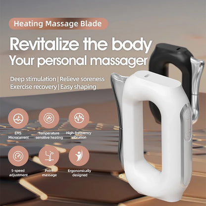 Electric Muscle Scraper with Heat – Fascia Massage Tool, Vibration & Microcurrent