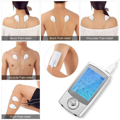 Rechargeable Muscle Stimulator with Dual-Channel TENS & EMS – 16 Modes, 10 Intensities