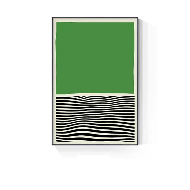 Modern Geometric Canvas Prints in Green Tones for Stylish Spaces
