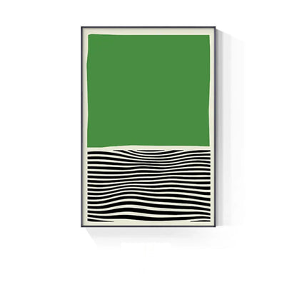 Modern Geometric Canvas Prints in Green Tones for Stylish Spaces