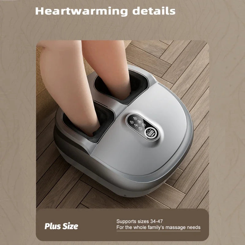 Foot and Calf Massager with Heat, Air Compression, 5 Settings, LCD Display & Washable Cover