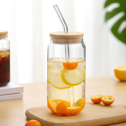 Eco-Friendly Glass Container with Bamboo Lid for On-the-Go Use