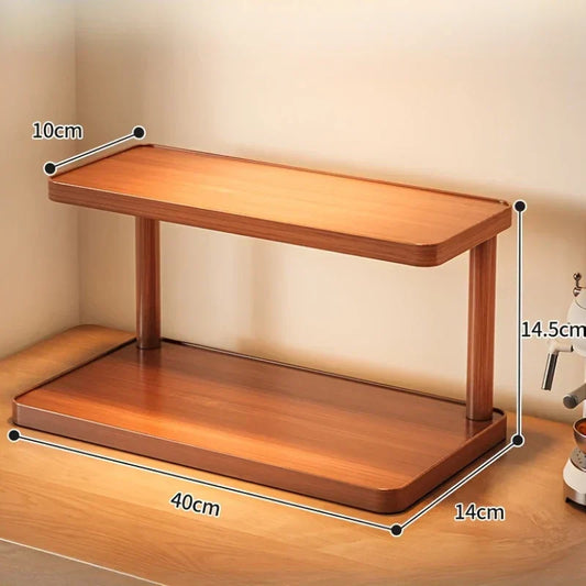 2-Tier Wooden Shelf - Taalita Design