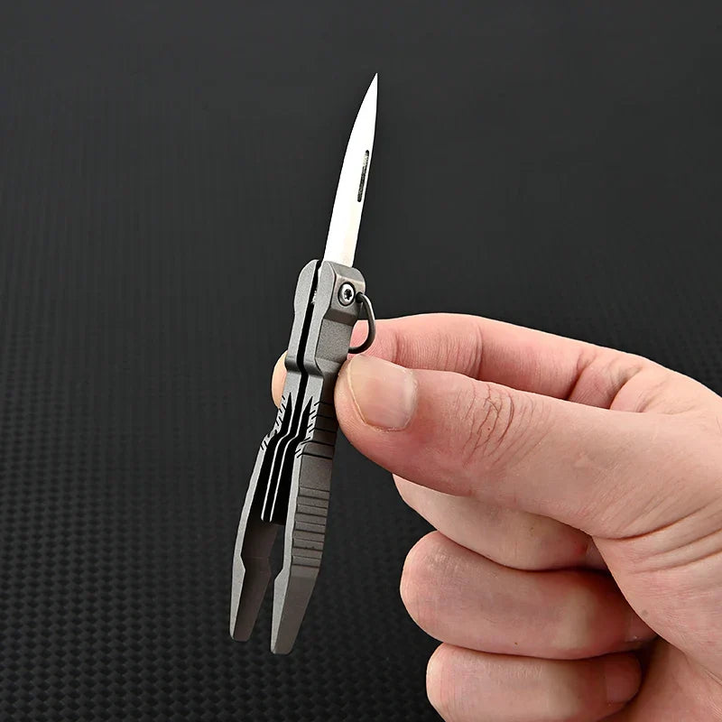 Multifunctional Titanium Tweezer Knife for All-Day Use