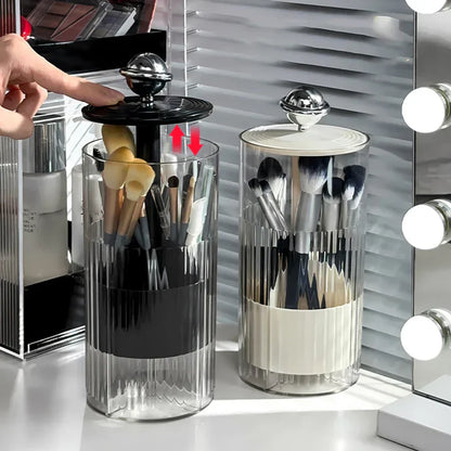 Makeup Brush Organizer with Auto Lift Feature