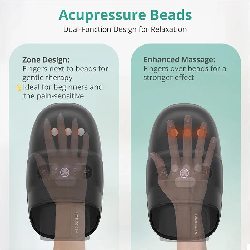 Wireless Hand Massager with Heat and Air Compression | 6 Settings for Fingers, Palms, and Wrists, USB-C Rechargeable