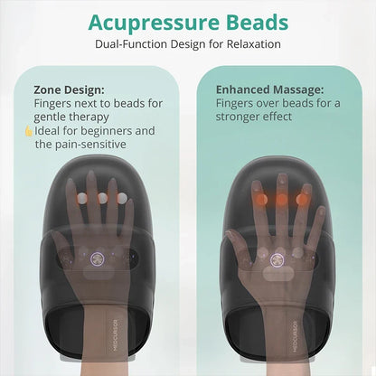 Wireless Hand Massager with Heat and Air Compression | 6 Settings for Fingers, Palms, and Wrists, USB-C Rechargeable